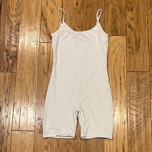 Bumpsuit White Spaghetti Strap Maternity Romper